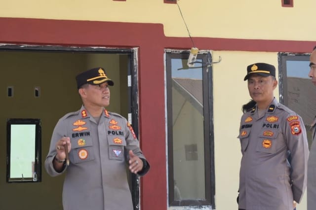 Kapolres Sidrap Cek Progres Pembangunan Kantor Polsubsektor Pitu Riawa, Watang Sidenreng dan Kulo