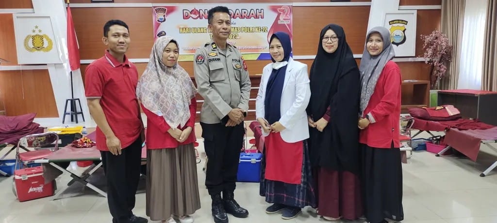 Semarak HUT ke-72 Humas Polri, Polres Maros Gelar Aksi Donor Darah.