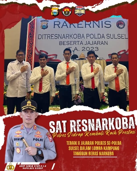Hanya Dalam Kurung Waktu 3 Bulan, Polres Sidrap Terima 2 Penghargaan Dari Dirres Narkoba Polda Sulsel