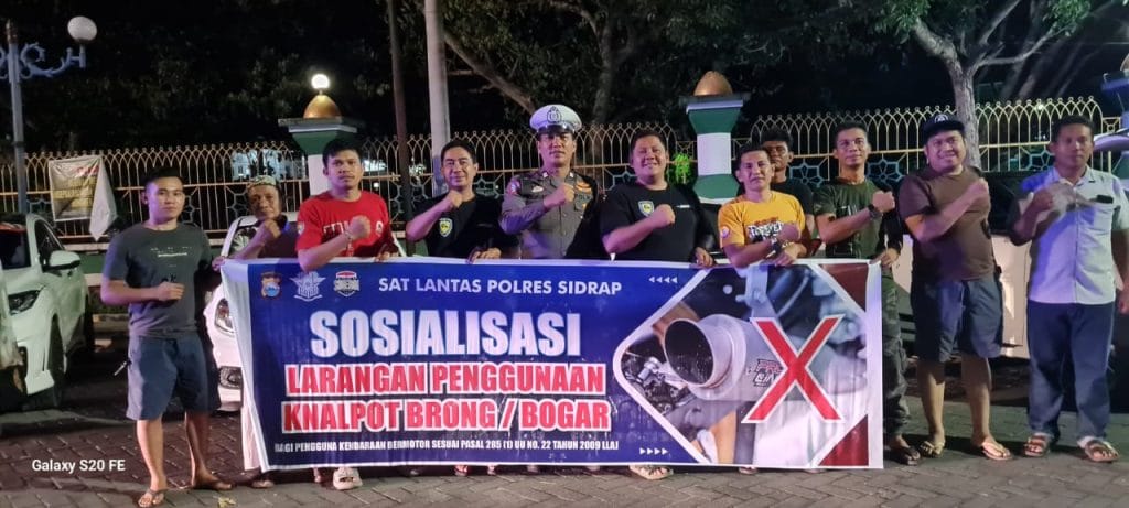 Satlantas Polres Sidrap, Sosialisasi Pelarangan Penggunaan Knalpot Brong