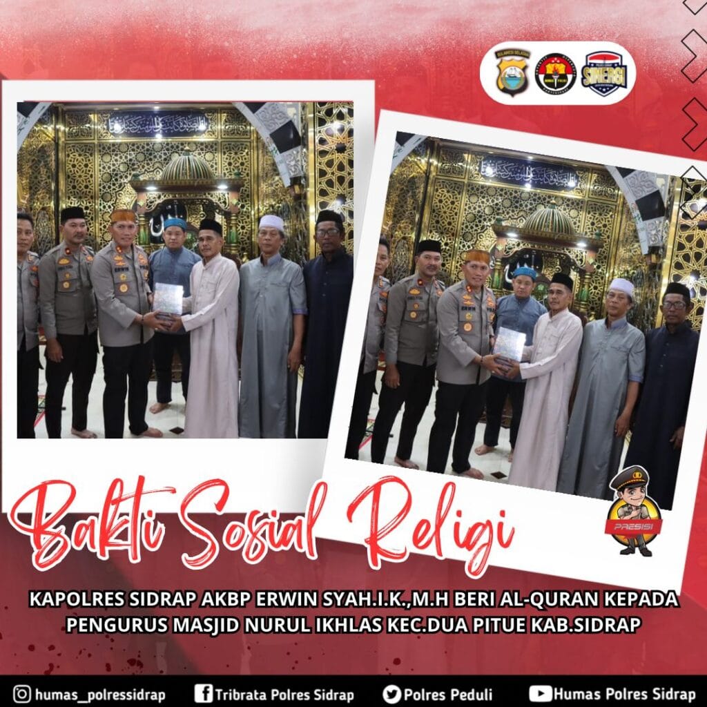 Ini Pesan Kapolres Sidrap ke Jamaah Masjid Rodhatul Jannah Kalosi Dua Pitue