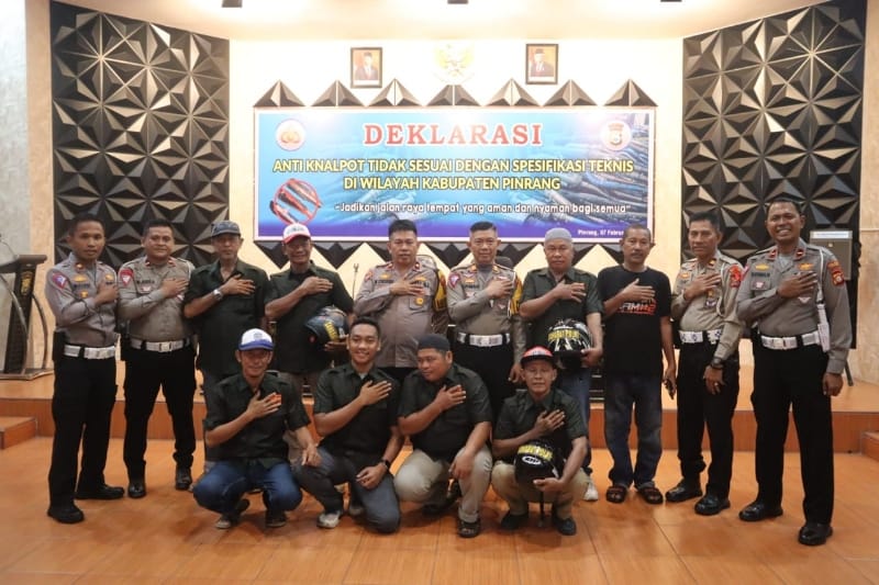 Satlantas Polres Pinrang Deklarasi Anti Knalpot Tidak Sesuai Dengan Spesifikasi Teknis