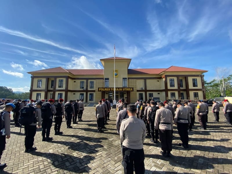 Polres Toraja Utara Kerahkan Ratusan Personel Siap Amankan Pemilu Tahun 2024