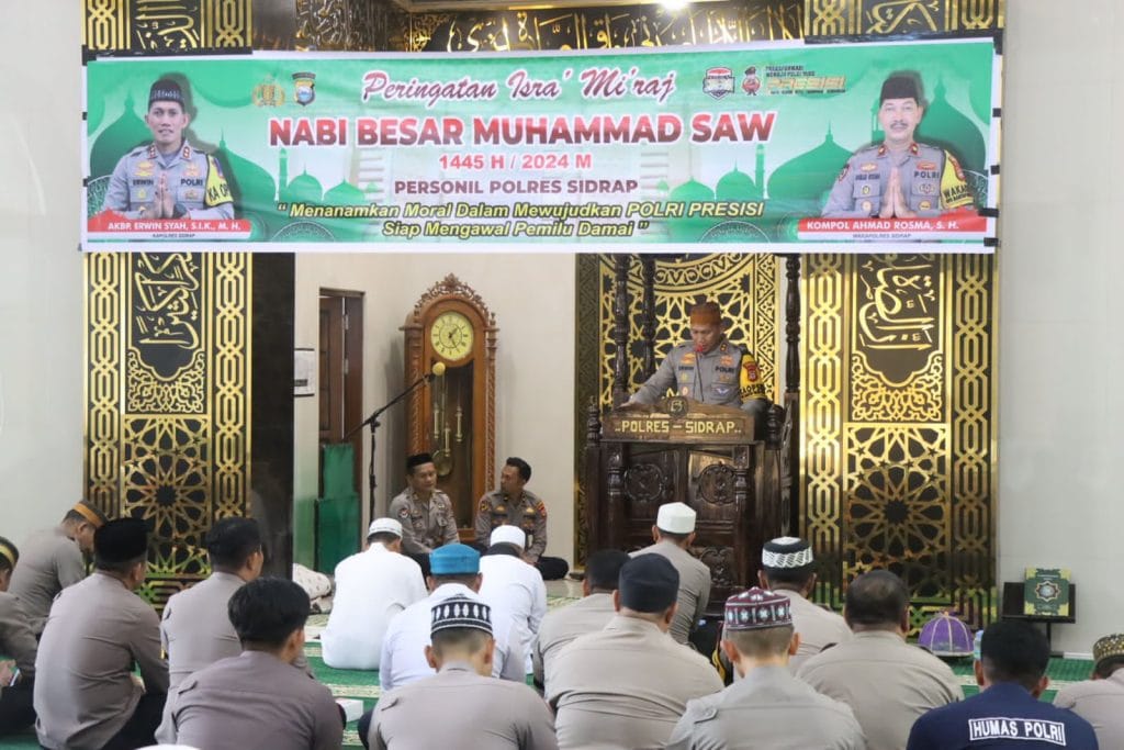 Peringatan Isra Mi’raj, Kapolres Sidrap: Momen Merenungi Keteladanan Nabi Muhammad SAW