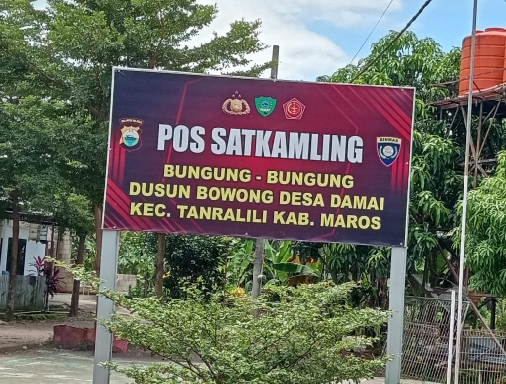 Kasat Binmas Polres Maros Laksanakan Supervisi Pos Satkamling Bungung – Bungung Desa Damai.