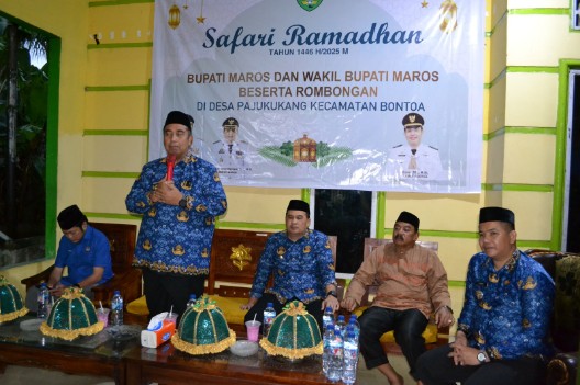 Bupati Maros Chaidir Syam Dan Wakil Bupati Muetazim Mansyur Gelar Safari Ramadhan 1446. H Di Kecamatan Bontoa.