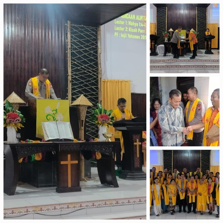 Berikan Manfaat Nyata, Kasat Samapta Polres Toraja Utara Gelar Minggu Kasih Di Gereja Toraja Jemaat Tikala