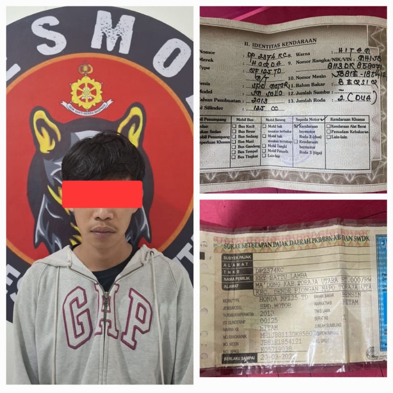 Curi BPKB dan STNK Dengan Niat Digadaikan, FRP Resdivis Curanmor Kembali Diamankan Resmob Polres Toraja Utara
