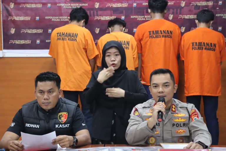 Polres Maros Tangkap Pelaku Pembusuran yang Meresahkan Warga Maros.