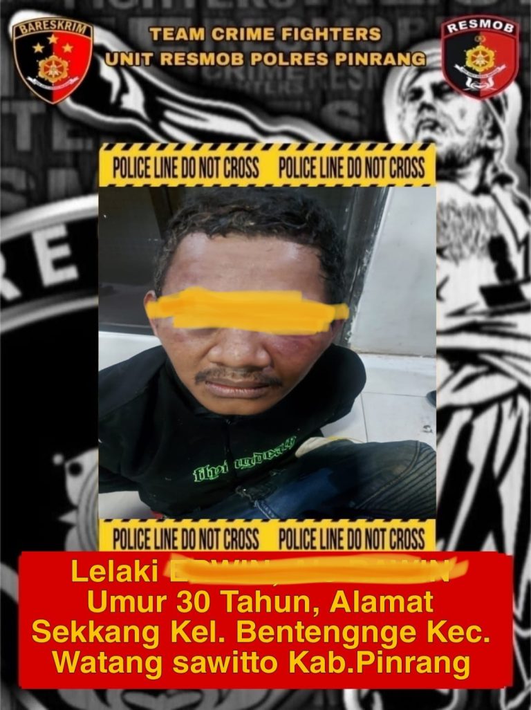 Tim Crime- Fighters Unit Resmob Sat Reskrim Polres Pinrang Mengungkap Dan Menangkap Residivis Terduga  Pelaku Tindak Pidana Pencurian Hewan Ternak Itik (Curnak).