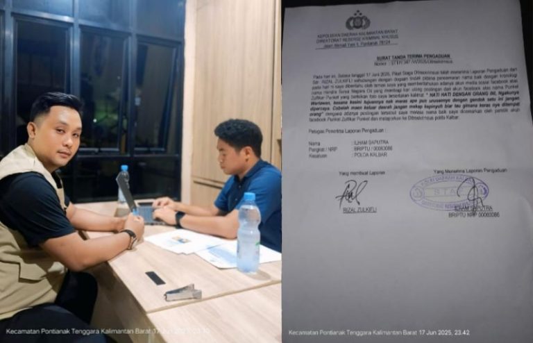 Rizal Laporkan Akun Facebook Punkel Zulfikar Punkel Ke Polda Kalbar, Atas Dugaan Pencemaran Nama Baik Dan Hinaan Profesi Wartawan