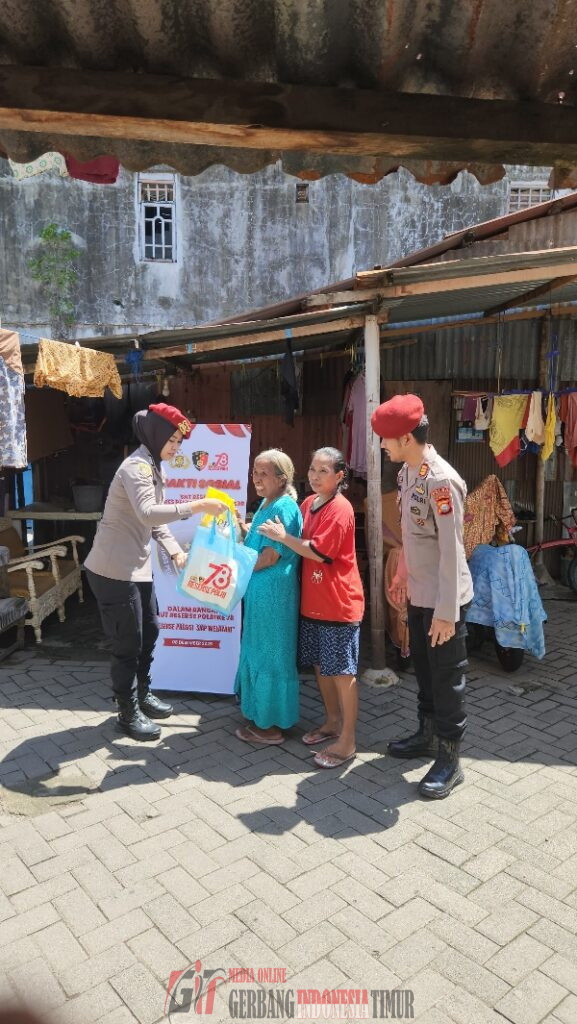 Polres Pelabuhan Makassar Melaksanakan Baksos Dan Tali Asih Dalam Rangka HUT Ke-78 Reserse