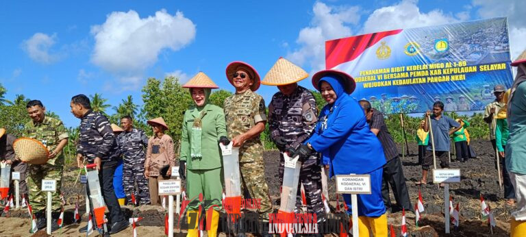 Dukung Ketahanan Pangan Nasional, Pangdam XIV/Hsn Turun Langsung Tanam Kedelai di Selayar