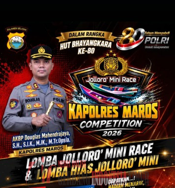 Ratusan Pendaftar Bakal Ramaikan Pesta Rakyat Lomba Balap Jolloro’ Mini Kapolres Maros Cup Dalam Rangka HUT Bhayangkara ke-80.