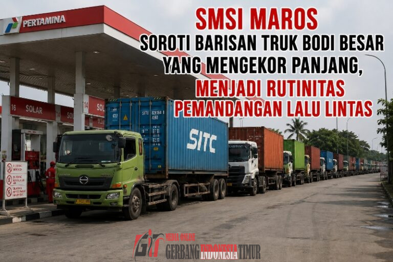 SMSI Maros Soroti, Barisan Truk Bodi Besar Yang Mengekor Panjang, Menjadi Rutinitas Pemandangan Lalu Lintas