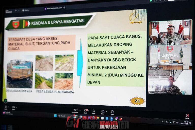 Pangdam XIV/Hsn Sampaikan Progres KDKMP dalam Evaluasi Nasional Bersama Wapang TNI