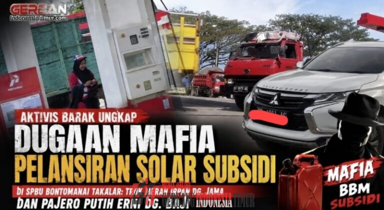 Aktivis BARAK Ungkap Dugaan Mafia Pelansiran Solar Subsidi di SPBU Bontomanai Takalar: Truk Merah Irpan Dg. Jama dan Pajero Putih Erni Dg. Baji