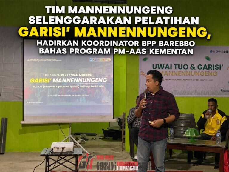 Tim Mannennungeng Selenggarakan Pelatihan Garisi’ Mannennungeng, Hadirkan Koordinator BPP Barebbo Bahas Program PM-AAS Kementan