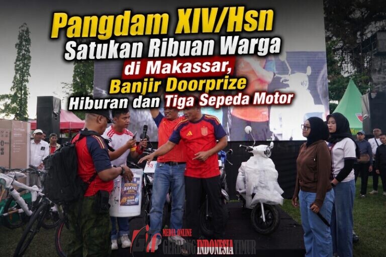 Pangdam XIV/Hsn Satukan Ribuan Warga di Makassar, Banjir Doorprize Hiburan dan Tiga Sepeda Motor