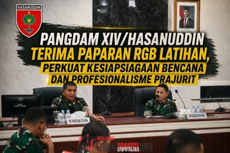 Pangdam XIV/Hasanuddin Terima Paparan RGB Latihan, Perkuat Kesiapsiagaan Bencana dan Profesionalisme Prajurit