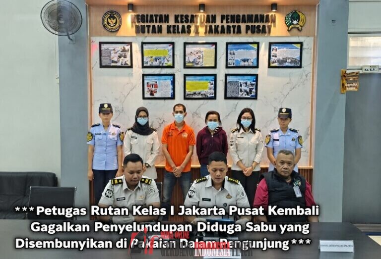 Petugas Rutan Kelas I Jakarta Pusat Kembali Gagalkan Penyelundupan Diduga Sabu yang Disembunyikan di Pakaian Dalam Pengunjung
