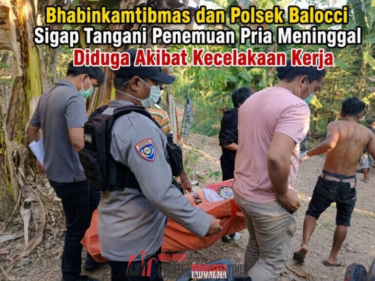 Bhabinkamtibmas dan Polsek Balocci Sigap Tangani Penemuan Pria Meninggal Diduga Akibat Kecelakaan Kerja
