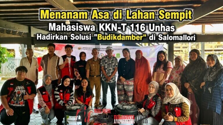 Menanam Asa di Lahan Sempit Mahasiswa KKN-T 116 Unhas Hadirkan Solusi “Budikdamber” di Salomallori