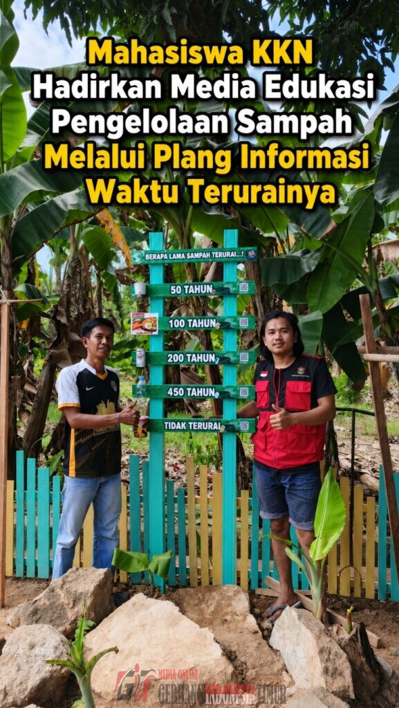 Mahasiswa KKN Hadirkan Media Edukasi Pengelolaan Sampah Melalui Plang Informasi Waktu Terurainya