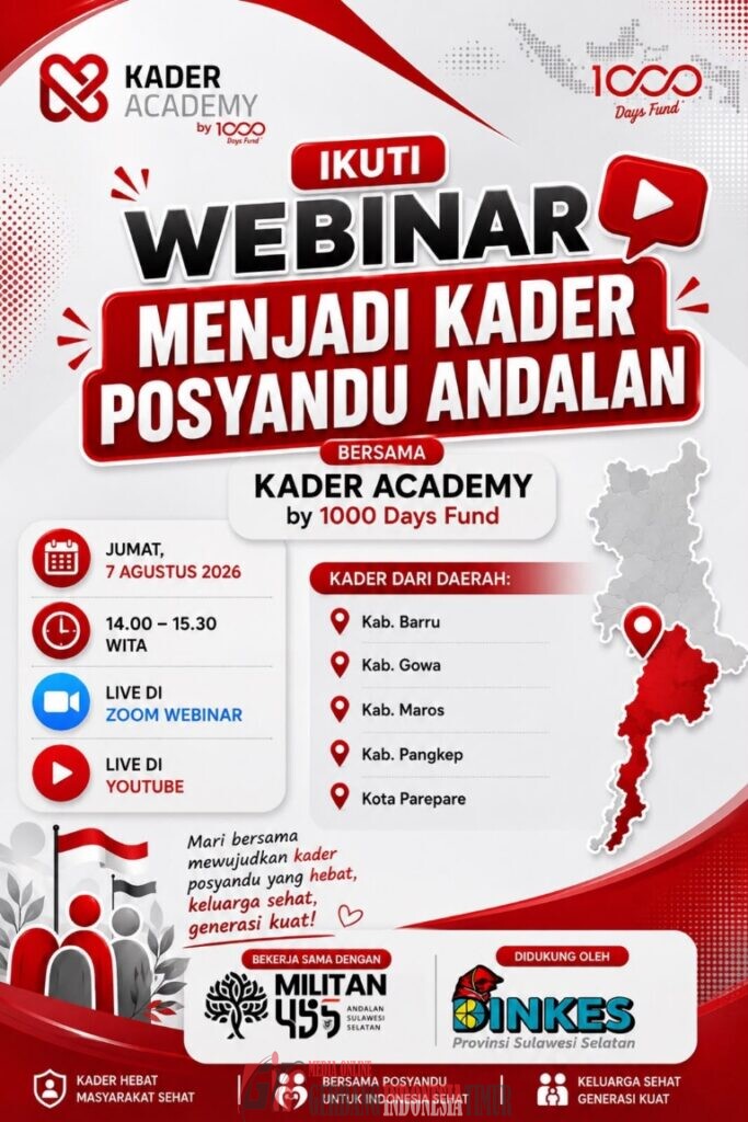 2000 Kader Posyandu Ikuti Pelatihan dan Webinar Menjadi Kader Posyandu Andalan oleh Militan 455 Kerjasama 1000 Days Fund Didukung Dinkes Sulsel