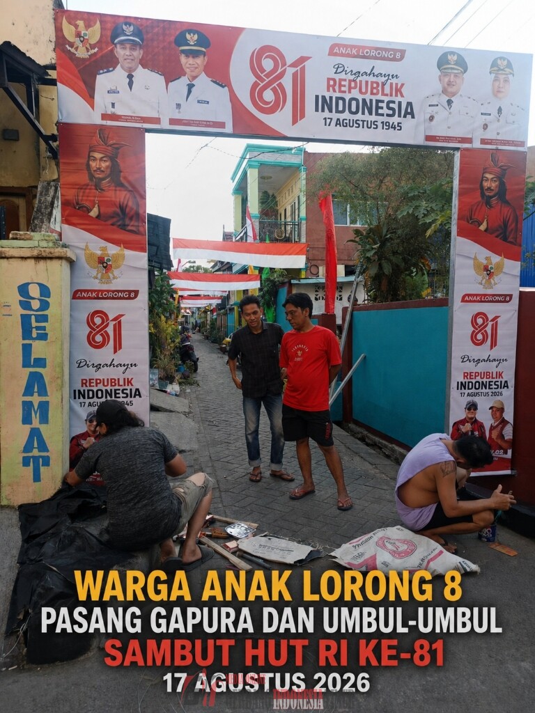 Semarak Kemerdekaan HUT RI Ke-81 Warga Orw/Ort, 02/03 Kel Rappokalling Kec Tallo. Antusias Bergotong Royong Membangun Gapura