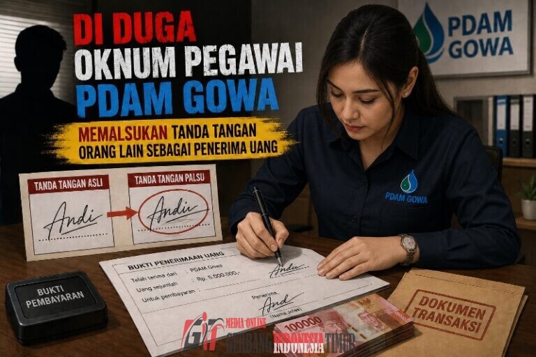 Di duga Oknum Pegawai PDAM Gowa Memalsukan Tanda Tangan Orang Lain Sebagai Penerima Uang