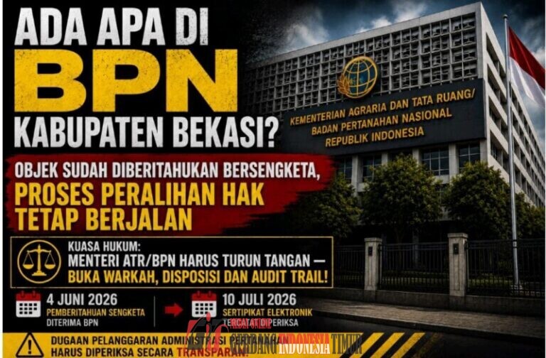 Ada Apa di BPN Kab Bekasi? BPN sudah diberitahu Objek bersengketa Tapi Proses Peralihan Hak tetap Berjalan