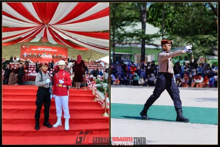 Empat Kali Pimpin Upacara HUT RI, AKP Imran, S.H. Tampilkan Dedikasi Jejaknya Diikuti Sang Putra Bripda Muh. Raihan Prayuda