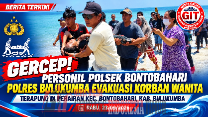 Sigap! Mobil Dinas Polsek Bontobahari Evakuasi Korban Tenggelam ke Puskesmas
