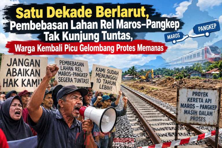 Satu Dekade Berlarut, Pembebasan Lahan Rel Maros–Pangkep Tak Kunjung Tuntas, Warga Kembali Picu Gelombang Protes Memanas